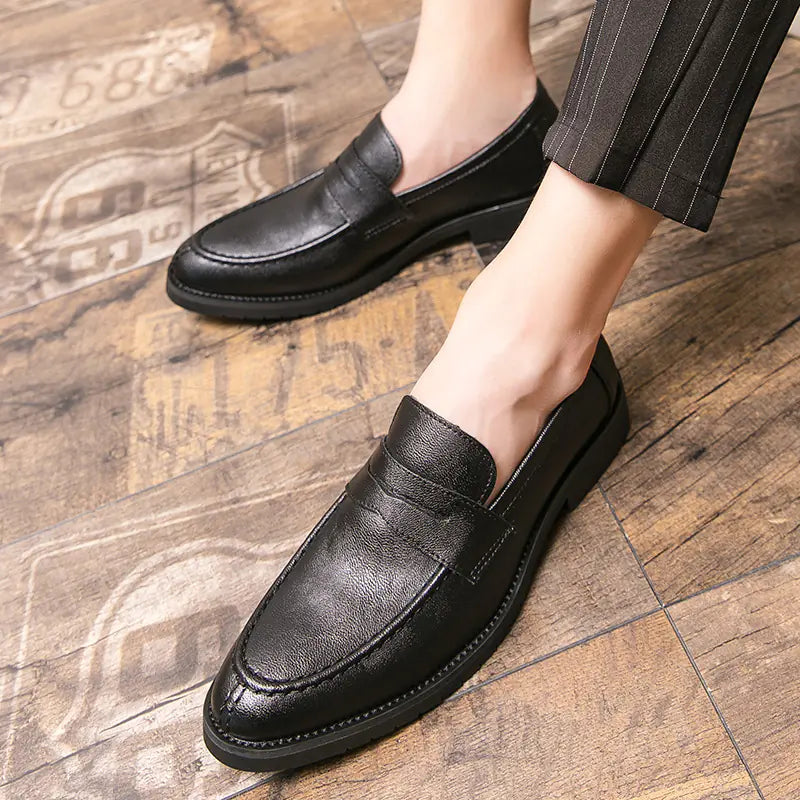 Men's Casual Retro British Round Toe Slip-on Shoes